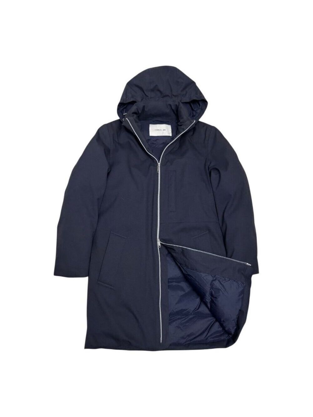 CERRUTI 1881 Coat Luxury Designer Blue Winter Puffer Parka Jacket Womens Large
